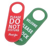 LIGIGWASH 2 pièces Panneau de Porte Double Face PU Cuir Do Not Disturb et Please Knock pour Hôtels Bureaux Signalétique Élégante et Facile à Installer Lot de Rouge Vert