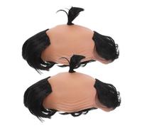 LIGIGWASH 2 pièces Perruques Bald Samurai pour Cosplay Homme Perruques de Lutteur Réalistes et Amusantes Style Japonais Chauve pour Costume de Catch