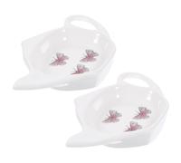 LIGIGWASH 2 pièces Plat Céramique Forme de Théière pour Sachets de Thé Multifonction Porte-Sachet Repose-cuillère et Coupelle à Sauce Accessoire Vintage pour Cuisine et Théière