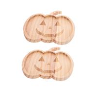LIGIGWASH 2 Pièces Plateau Forme de Citrouille Plateau de Service Réutilisable et Robuste pour Snacks et Fruits Décoration Festive Halloween pour Réunions Familiales