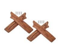 LIGIGWASH 2 Pièces Poignée de Couteau Bois de Remplacement Ergonomique pour Cuisine Manche Bois avec Rivets pour Poignée de Couteau Chinois Accessoires de Réparation et Bricolage