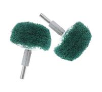 LIGIGWASH 2 Pièces Roue de Polissage Champignon avec Tige Tampon Abrasif Fibre Vert pour Meulage Polissage et Décapage de Rouille sur Métal Acier Inoxydable Aluminium Bois et Verre
