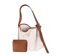 LIGIGWASH 2 pièces Sac Cabas Femme Toile Sac Bandoulière Seau Simple et Spacieux Décontracté pour Rangement Quotidien Couleur Marron