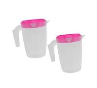 LIGIGWASH 2 pièces Set de Pichets avec Bec Verseur et Couvercle Carafe Réfrigérateur pour Eau Froide Jus Résistant Facile à Nettoyer pour Maison et Restaurant