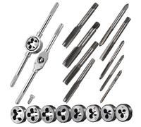LIGIGWASH 20 Pièces Coffret Tarauds Filières Acier à Roulement Clé à Main Ergonomique pour Filetage Interne et Externe Kit pour Réparations et Usinage