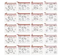 LIGIGWASH 20 Pièces Portefeuille Garçon Fille Graffiti DIY Porte-Monnaie Zippé Non-tissé pour Filles Pochette Créative à Décorer Organiseur Polyvalent pour Fournitures Cadeau Anniversaire