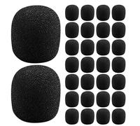 LIGIGWASH 200 Pièces Microphone Windscreen Sponge Covers Noir Mini Bonnettes Mousse Réutilisables pour Casques Micros Cravate et Lavalier Protection Anti-vent Ajustement Sécurisé et