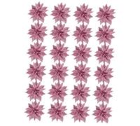 LIGIGWASH 24 Pièces Guirlande Fleurie de Sapin de Noël Mini Fleurs à Paillettes Dorées Décorations Suspendues Artisanales pour Fêtes Mariages et Vitrines