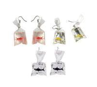 LIGIGWASH 3 paires Boucles Oreilles Femme Originales Pendentifs Requin Transparent Amusantes et Exagérées Accessoires Mode Décontractée Couleur Aléatoire Couleur Aléatoire