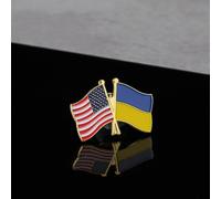 LIGIGWASH 3 Pièces Broche Épingle Double Drapeau Américain et Ukrainien Antirouille Lot de Pins Nationales pour Fête et Accessoire Mode