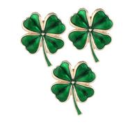 LIGIGWASH 3 pièces Broche Quatre Clover de Épingles Shamrock Vertes pour Accessoires de Mode pour Fête Saint Patrick et Autres Occasions Festives