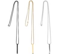 LIGIGWASH 3 Pièces Collier Barrette Acier Inoxydable Unisexe Lot Pendentif Minimaliste pour Hommes et Femmes Chaîne Métal Robuste pour Style Hip-hop Quotidien et Soirées Tendances