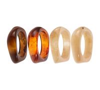 LIGIGWASH 4 Pièces Bracelets Joncs Épais Irréguliers Acrylique Semi-transparents pour Femme Manchettes Géométriques Large et Originales Bijoux Statement Mode