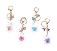 LIGIGWASH 4 Pièces Porte-clés Tortue avec Sequins Lumineux Accessoires Animaux Adorables pour Sacs Clés Pendentifs de Voyage Couleurs Variées