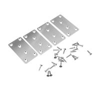 LIGIGWASH 4 pièces Support Angle Acier Inoxydable Équerre Plate Fixation INOX Renforcée pour Meubles Plaque de Fixation Droite Perforée Connecteur Stable pour Tables Lits Armoires et