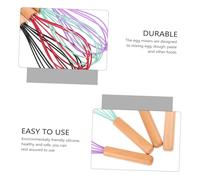 LIGIGWASH 4 pièces Œufs avec Manche Hêtre et Tête Silicone Batteur Manuel Ergonomique pour Cuisine Maison et Professionnelle Mélangeur Pratique et Effort Adapté Restaurants et Pâtisseries