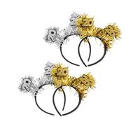 LIGIGWASH 4 Pièces Year Headbands For Women Soft Flexible Tinsel Hair Accessories With And Stripes Comfortable Non-slip Festive Holiday Celebration Hairbands For Christmas And Nye Parties