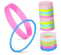 LIGIGWASH 48 pièces Bracelets Lumineux Silicone Glow In The Dark Wristbands Large et Rond Mix Couleurs Accessoires Sécurité Nuit pour Fêtes et Sports