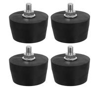 LIGIGWASH 4pcs Pieds Antivibratoires en Caoutchouc Noir Filetage M8, Coussinets Réglables pour Isolation des Vibrations, Stabilisateurs pour Machines Industrielles et Meubles