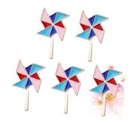 LIGIGWASH 5 pièces Broche Fantaisie Alliage Forme Moulin à Vent Coloré Badge Créatif Unisexe pour Vêtements Femme et Homme Accessoire Original