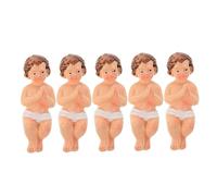 LIGIGWASH 5 pièces Figurines Garçon Fille Jésus Résine Mini Statuettes Religieuses Détaillées pour Décor Église Symboles de Foi et Innocence Ornements de Crèche Durables