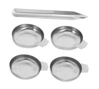 LIGIGWASH 5 Pièces plateau de pesée en acier inoxydable plat de pesée plateau de mesure d'échelle plaque d'échelle bûcher Argent