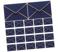 LIGIGWASH 50 pièces Enveloppes Invitation Épais avec Bordure Dorée V Rabat pour Mariage Shower Remise de Diplôme et Fête Style Occidental Élégant Papier Supérieure Bleu Royal