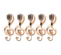 LIGIGWASH 5pièces Lot de Broches Note de Musique Microphone Style Rock pour Vêtements Sacs Bijoux Musique Épinglette