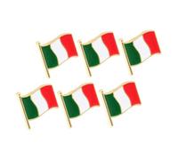 LIGIGWASH 6 pièces Broche Drapeau Italien Émail Métal Épingle Décorative pour Écharpes et Vêtements Accessoire Italien pour Fêtes et Célébrations