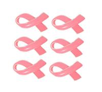 LIGIGWASH 6 Pièces Broches Ruban Rose Chic Pin Sensibilisation Cancer Sein Femme Symbole Représentatif Facile à Installer Accessoire de Soutien Octobre Rose