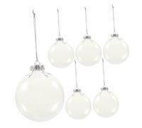 LIGIGWASH 6 Pièces de Noël Transparentes Décoration Sapin DIY Claire et Incassable Pet Ornements Suspendus pour Fête Mariage et Intérieur