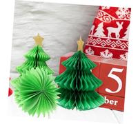 LIGIGWASH 6 Pièces Décorations Sapin Noël Nid Dabeille Rouge Vert Centre de Table pour Fête et Familiale