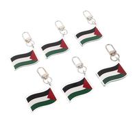 LIGIGWASH 6 Pièces Porte-clés Drapeau Palestine Pendentif Léger pour Sac à Dos Accessoire Culturel Quotidien pour Voyages et École