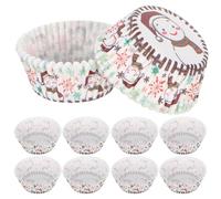 LIGIGWASH 600 Pièces Caissettes à Cupcakes Papier Antiadhésives Motif Bonhomme pour Noël Caissettes Muffins Stables pour Hiver et Pâtisseries Jetables Faciles à Utiliser