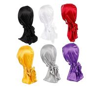 LIGIGWASH 6pièces Casquettes Headwrap Lot De Turban Pirate Casquettes Turban Chapeau Chimio Headwrap Longue Queue