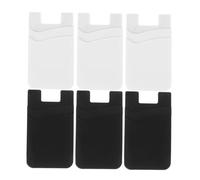 LIGIGWASH 6pièces Porte-Cartes Adhésif pour Téléphone Étui Pratique Et Élégant pour Cartes Et Espèces Compatible avec Les Smartphones Noirs Blancs
