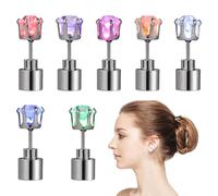 LIGIGWASH 7 Pièces Boucles Oreilles LED Clignotantes Inox Couleurs Lumineuses Confortables et Faciles à Porter pour Soirées Concerts et Activités Nocturnes Unisexes