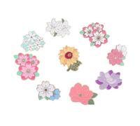 LIGIGWASH 9 Pièces Metal Pin Badges Floral Enamel Brooches Cute Spring Sunflower Tulip Cherry Lapel Pins For Bags Women Accessories