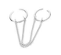 LIGIGWASH Bague Réglable à Deux Doigts Chaîne Vintage Punk Gothique En Alliage Léger Pour Femmes Et Filles Tenue D'été Ouverte Double Anneau