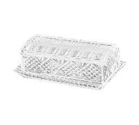 LIGIGWASH Boîte à Beurre Rectangulaire Verre avec Couvercle Motif Relief Récipient Hermétique pour Stockage Au Réfrigérateur Plateau Multifonction pour Cuisine et Snacks