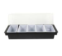 LIGIGWASH Boîte à Fruits Compartimentée en Plastique Léger 5 Compartiments Plateau de Service pour Fruits Secs et Condiments Cuisine Bar et Réceptions Plateau à Goûter Pratique et