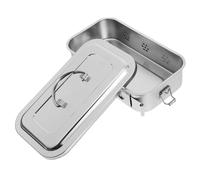 LIGIGWASH Boîte Acier Inoxydable avec Couvercle Perforé Bac Métallique Sécurisé pour Instruments Résistance Haute Température Rangement Professionnel pour Outils de