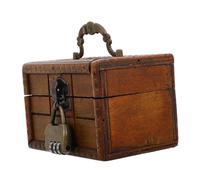 LIGIGWASH Boîte Décorative Ancienne En Bois Rétro Avec Serrure à Combinaison, Coffre Au Trésor Multifonctionnel, Contenant Bijoux, Rangement Vintage Pour Escape Game, Décor Maison, Taille Petite