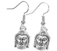 LIGIGWASH Boucles D'oreilles Bouddha Pendantes Pour Femmes En Alliage De Zinc, Style Antique Argenté, Légères Et Solide, Adaptées Aux Cérémonies Et Festivals