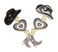 LIGIGWASH Boucles D'oreilles Pendantes Western Multi-couches En Alliage Noir, Bijoux Accessoires Pour Femmes Cowgirl, Style Country Quotidien Et Fête, Légères Et Pratiques