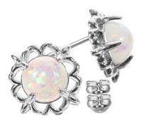 LIGIGWASH Boucles Oreilles Femme Pierre Précieuse Ronde Élégante Gemme Clous Durables Quatre Griffes Bijoux Fantaisie Raffinés