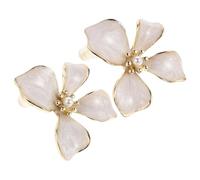 LIGIGWASH Boucles Oreilles Fleurs Beige Clous Oreille Pétales Légers et Élégants Bijoux Floraux pour Femmes Invitées Mariage Demoiselles Honneur