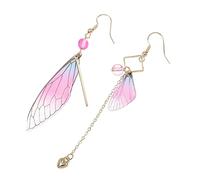 LIGIGWASH Boucles Oreilles Longue Chute Imitation de Cigale Décorations Élégantes pour Mariée Pendentifs Tassel Roses Dorés Accessoires Mode Femme pour Mariage et Fêtes
