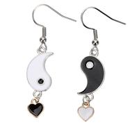 LIGIGWASH Boucles Oreilles Pendantes Tai Chi Noir et Blanc Décorations Confortables pour Femmes Mode Élégant