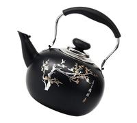 LIGIGWASH Bouilloire Théière De Cuisinière Théière De midi Fleurie Pot à Eau Lanceur De Boissons à Filtre De Brassage Acier Inoxydable Noir